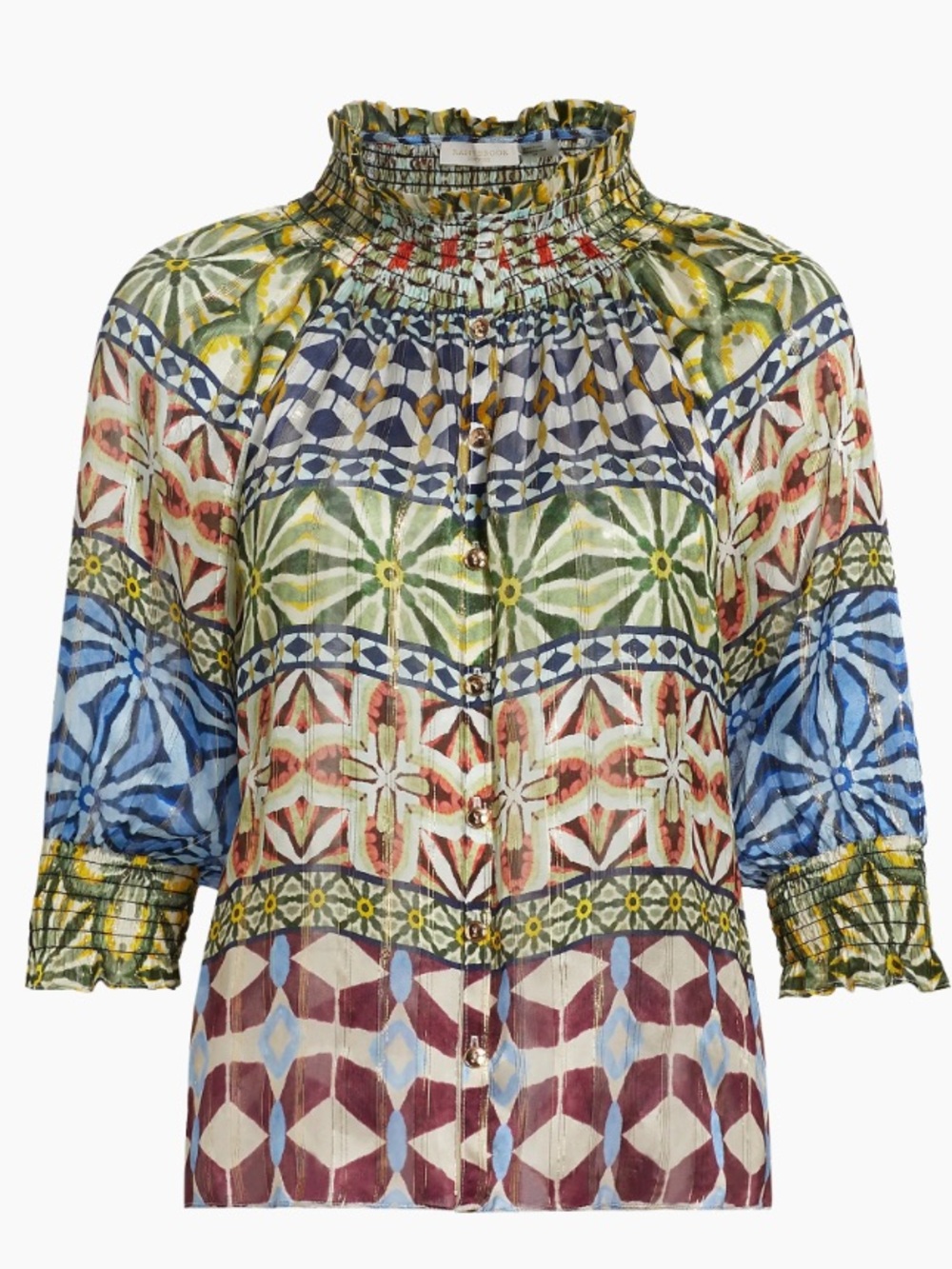 Ramy Brook Chela Printed Silk Blouse NWT - Picture 6 of 9